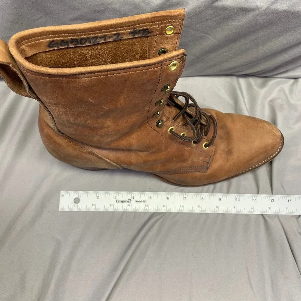 Sheboygan Footwear Mens Vintage Tan Leather Lace Up Work Boots Heritage Rugged‎
